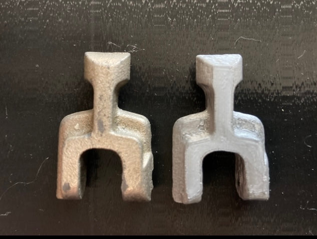 Antique original on left, our reproduction on right